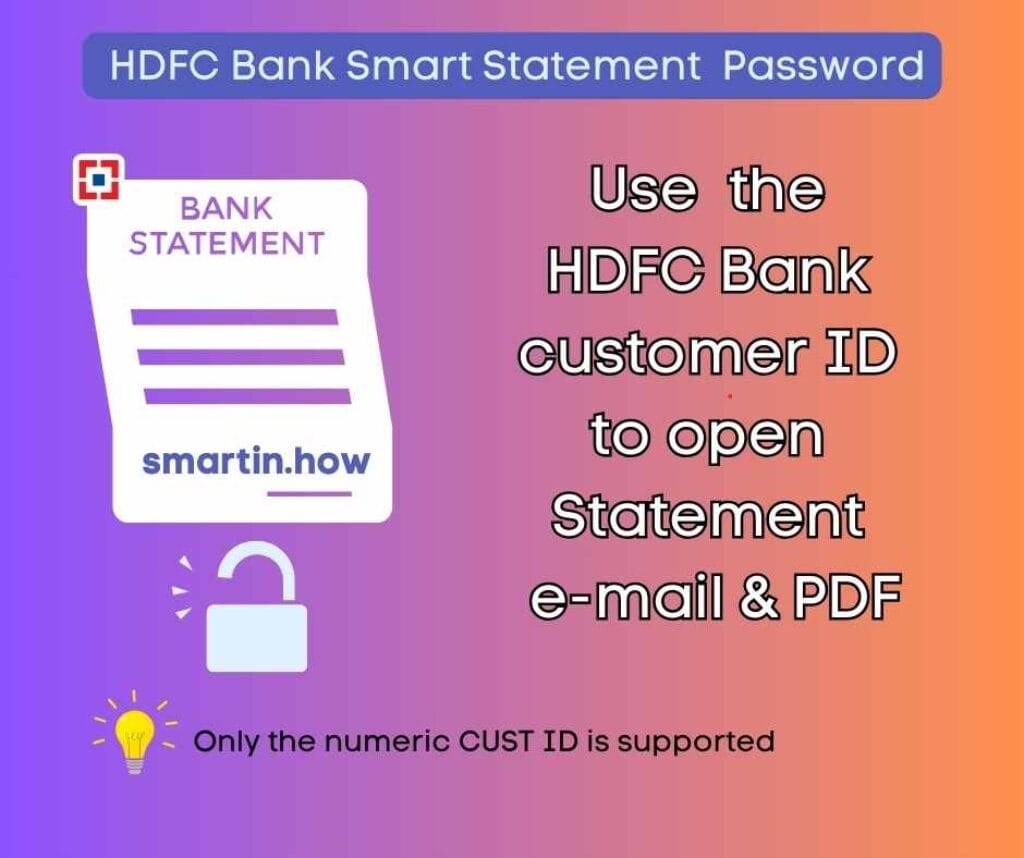 HDFC Smart Statement Password