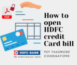 How to open HDFC credit card statement (PDF password)